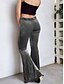 billige Ensfarvede leggings-Dame Flared bukser kinesisk Mode Gade Afslappet Fuld længde Høj Talje Vanlig comfy Blød Bekvem Elastisk udendørs Gade Sort Rød Kaffe Grå Forår Vinter Slank Pasform