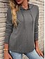 preiswerte Einfache Oberteile-Damen Kapuzenpullover Einfach Lässig Langarm Mit Kapuze Normale Oberteile Straße Alltagskleidung Schwarz Wein Braun Grau Herbst Winter