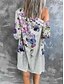cheap Coats &amp; Trench Coats-Women&#039;s Casual Jacket Comfortable Breathable Print Casual Butterfly Vacation Street Casual Daily Wear Single Breasted Long V Neck Regular Fit Long Sleeve Outerwear White Red Purple Summer Spring