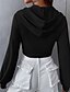 economico Felpe e Sweatshirt Texturizzati-Per donna Felpa con cappuccio Felpe con cappuccio Semplice Moda Streetwear Manica Lunga Con Cappuccio Top Regolari Streetwear Uscire Nero Autunno