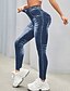economico Leggings e collant da yoga-Per donna Jeans finti con stampa denim Leggings da yoga Controllo addominale Vita Alta Palestra Danza Atletico Pantaloni Blu Autunno Gli sport Abbigliamento sportivo Vestibilità aderente