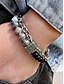 baratos Jóias Masculinas-Pulseira masculina de corrente com contas de pedra natural – pulseira ajustável de dois fios com fecho de alavanca para moda casual, urbana e de festa