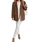 abordables Manteaux d&#039;Hiver-Femmes Manteau Blazer Chaud Confortable Avec Poches Boutons Mode Moderne Uni Travail Quotidien Régulier Col Rabattu Coupe régulière manche longue Vêtements d&#039;extérieur Noir Marron Kaki Automne Hiver