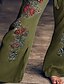 cheap Wide Leg &amp; High Waisted-Women&#039;s Wide Leg Slacks Boho Full Length Natural Flower Pocket Printing Elastic Drawstring Design Comfy Outdoor Vacation Weekend Green Summer Regular Fit