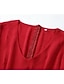 preiswerte Western Boho Kleid-Damen Minikleid Boho-Kleid Westernkleid Mode Klassisch Modern Outdoor Ferien Ausgehen Normale Passform Einfach Langarm V Ausschnitt Rote Sommer