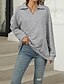 voordelige Textured Hoodies en Sweatshirts-Dames Trui-sweatshirt Sweatshirts Effen Streetwear Casual Lange mouw V-hals Normale tops Straat Feestdagen Uitgaan Zwart Blozend Roze Licht Grijs Licht Blauw Herfst Winter
