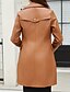 voordelige Winterjassen-Dames Jas Comfortabel Knop Modieus Street Style Effen Buiten Casual / Dagelijks Lang Strijkijzer Normale pasvorm Lange mouw bovenkleding Zwart Bordeaux Kameel Herfst Winter