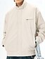 abordables Chaquetas Informales-Hombre Chaqueta ligera Chaqueta casual Vacaciones Diario Cortavientos Bolsillo Primavera Otoño Plano Moda Clásico Escote Chino Regular Albaricoque Negro Morado Verde Trébol Caqui Chaquetas