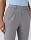 ieftine pantaloni rochii de dama-Pentru femei Costume Șic Stradă Casual Lungime totală Natural Simplu Buzunar Talie elastică Confortabil Afaceri Birou Muncă Gri Negru Albastru Marin Închis Cafea Toamnă Fit regulat