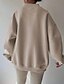 abordables Sudaderas y Sudaderas con Capucha Texturizadas-Mujer Sudadera Sudaderas Plano Ropa de calle Casual Manga Larga Escote en Pico Tops regulares Calle Festivos Noche Retazos Negro Marrón Beige Gris Otoño Invierno