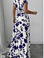 voordelige Bloemenjurken-Dames Maxi-jurk A lijn jurk Vakantie Casual Boho Buiten Uitgaan Standaard pasvorm Bloemig Korte mouw V-hals Zwart Rood blauw Oranje Zomer