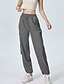 abordables pantalon cargo femme-Femmes Pantalons Cargo Slacks Streetwear Occasionnel Longueur complète Naturel Uni Avec Poches Conception à cordon élastique Doux Tenue quotidienne Week-end Noir Rouge Fuchsia Gris argenté Automne