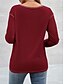 abordables T-shirt uni-Blouse femme couleur unie élégante décontractée col rond à manches longues tops réguliers quotidiens patchwork noir rose vin kaki bleu clair automne préautomne