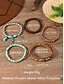 billige Dame armbånd-Sæt med boho perlebesatte armbånd med lagdelt charme til kvinder – vintage-stil armbånd i træ, turkis og ruskind med blad- og geometriske vedhæng, ideelt til fritidsbrug, festivaler og strandferier
