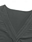cheap Plain Tops-Women&#039;s T Shirt Tee Top Plain Fashion Modern Long Sleeve V Neck Regular Tops Daily Going out Lace Patchwork Light Grey Spring Fall