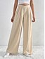 billige brede ben og højtaljet-Dame Bredt Bukseben Bukser Gade Afslappet Lang Høj Talje Vanlig Åndbarhed Blød Mikroelastisk Ferierejse Gade Dagligdagstøj Sort Lys pink Lyseblå Abrikos Efterår Regulær