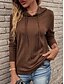 preiswerte Einfache Oberteile-Damen Kapuzenpullover Einfach Lässig Langarm Mit Kapuze Normale Oberteile Straße Alltagskleidung Schwarz Wein Braun Grau Herbst Winter