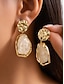 abordables Pendiente de mujer-Pendientes colgantes irregulares de resina para mujer: joyas llamativas de aleación de oro texturizado para fiestas, bodas y atuendos casuales y elegantes.