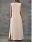 abordables Vestido Sencillo-Mujer Vestido maxi Vestido de una línea Vestido de verano Casual Diario Ajuste regular Plano Sin Mangas Escote en Pico Negro Blanco Púrpula Claro Verde Trébol Verano
