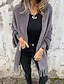 abordables Manteaux d&#039;Hiver-Femmes Manteau Chaud Confortable Gland Mode Moderne Occasionnel Uni Sortir Week-end Ouvert devant Régulier Sans Col Coupe régulière manche longue Vêtements d&#039;extérieur Noir Blanche Rouge Automne Hiver