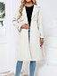 abordables Manteaux d&#039;Hiver-Femmes Manteau Confortable Boutons Mode street style Uni Extérieur Décontracté Quotidien Long Col Rabattu Coupe régulière manche longue Vêtements d&#039;extérieur Noir bleu marine Beige Automne Hiver