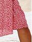 voordelige Bloemenjurken-Dames Mini-jurk Fit And Flare-jurk Casual Buiten Uitgaan Normale pasvorm Bloemig Korte mouw Ronde hals Licht Blauw Geel Rood Donkerblauw Zomer Lente
