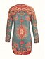 ieftine Rochii hanorace și hanorace-Pentru femei Rochie Mini Rochie Boho Rochie imprimata Modă Modern Zilnic Concediu Dată Fit regulat Floral Manșon Lung Stil Nautic Roșu-aprins Primăvară Toamnă