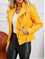 voordelige Imitatieleren jassen-Dames Jas van imitatieleer Winddicht Comfortabel Zak Volledige ritssluiting Modieus Buiten Effen Straat Casual / Dagelijks Normaal Strijkijzer Normale pasvorm Lange mouw bovenkleding Diep Paars Zwart