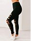 billige Ensfarvede leggings-Dame Leggins Hyggelige leggings Gade Afslappet Lang Høj Talje Vanlig Ribbet Åndbarhed Blød Mikroelastisk Yoga &amp; Danse Sko Gade Sort Grå Efterår Regulær