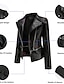 abordables Vestes en simili cuir-Femmes Veste en Similicuir Confortable Fermeture intégrale Mode street style Uni Extérieur Décontracté Quotidien Régulier Col Rabattu Coupe régulière manche longue Vêtements d&#039;extérieur Noir Rouge