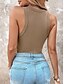 billiga Enkel linne-Dam Camisole linne Ensfärgat Dagligen Ledigt Ärmlös Rund hals Vanliga toppar Dagligen Svart Vit Gul Rodnande Rosa Rubinrött Sommar Vår