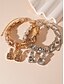 abordables Collar de mujer-Conjunto de joyas de cristal dorado para mujer: collar gargantilla de diamantes de imitación gruesos y pendientes colgantes para un look glamoroso de fiesta y de noche.