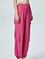 abordables pantalon cargo femme-Femmes Pantalons Cargo Slacks Streetwear Occasionnel Longueur complète Naturel Uni Avec Poches Conception à cordon élastique Doux Tenue quotidienne Week-end Noir Rouge Fuchsia Gris argenté Automne