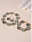baratos Colar Feminino-gargantilha vintage banhada a ouro feminina com pulseira de cristal azul e brincos pendentes combinando - joia elegante para festas, coquetéis e eventos noturnos