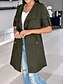 abordables Manteaux Trench-Femmes Veste Décontractée Confortable Respirant Avec Poches Mode Occasionnel Uni Vacances Rue Occasionnel Tenue quotidienne Ouvert devant Régulier Col Rabattu Coupe régulière manche longue Vêtements