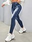 economico Leggings e collant da yoga-Per donna Jeans finti con stampa denim Leggings da yoga Controllo addominale Vita Alta Palestra Danza Atletico Pantaloni Blu Autunno Gli sport Abbigliamento sportivo Vestibilità aderente