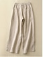abordables Pantalon uni en coton et lin-Femmes Pantalon en coton et lin Jambe large Chinos Vacances ancien Mode Longueur complète Taille haute Uni Avec Poches Confort Extérieur Non Elastique Vacances Rue Quotidien Jaune Orange Beige Ét