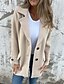 preiswerte Trenchcoats-Damen Winterjacke Mantel Freizeitjacke Warm Bequem Tasche Knöpfe Mode Modern Lässig Einfach Outdoor Straße Ausgehen Einreihig Regulär Steigendes Revers Normale Passform Langarm Oberbekleidung Schwarz
