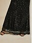 preiswerte Kleider für den-Damen Maxikleid Trompeten- Meerjungfrauenkleid Elegant Party Formell Party Abendgesellschaft Normale Passform Einfarbig Ärmellos V Ausschnitt Schwarz Frühling Herbst Winter