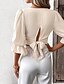 preiswerte Damen Einfache Oberteile-Damen Sommeroberteile Wickel-Crop-Top Einfach Täglich Stilvoll Basic Langarm Laternenärmel V Ausschnitt Crop Tops Arbeit Täglich Ferien Tunika Schwarz Aprikose Frühling Herbst