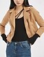 abordables Vestes en simili cuir-Femmes Veste Décontractée Gilet en daim Coupe-vent Chaud Fermeture éclair Avec Poches Mode Moderne Occasionnel Couleur Unie Sortir Week-end Fermeture éclair Régulier Revers en Pointe Coupe régulière