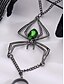cheap Halloween Accessories-Women&#039;s Halloween Spider Hand Chain Bracelet with Green Gem – Gothic Alloy Jewelry for Costume Parties, Cosplay &amp; Spooky Events