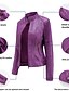economico Giacche da Donna-Per donna Giacca in Ecopelle Confortevole Tasca Cerniera completa Moda Stile da Strada Semplice All&#039;aperto Casual Quotidiano Regolare Collo alla coreana Vestibilità regolare Manica Lunga Capispalla