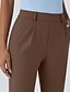 ieftine pantaloni rochii de dama-Pentru femei Costume Șic Stradă Casual Lungime totală Natural Simplu Buzunar Talie elastică Confortabil Afaceri Birou Muncă Gri Negru Albastru Marin Închis Cafea Toamnă Fit regulat