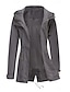 economico giacca attiva-Per donna Cappotto Impermeabile Confortevole Cerniera completa Coulisse Moda Stile da Strada Semplice All&#039;aperto Casual Quotidiano Lungo Con Cappuccio Vestibilità regolare Manica Lunga Capispalla
