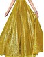 billiga Långa klänningar / Gowns-A-Linje Kvälls Klänning Elegant Klänning Formell Framträdande Golvlängd Kort Ärme Off Shoulder Paljetterad Rygglös med Fållar