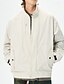baratos Jaquetas Casuais-Homens jaqueta leve Jaqueta Carga Jaqueta casual Férias Diário A Prova de Vento Jaqueta Corta-Vento Bolsos Outono Inverno Tecido Moda Clássico Colarinho Chinês Padrão Preto Branco Roxo Verde Casaco
