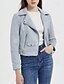 abordables Vestes en simili cuir-Femmes Veste Décontractée Gilet en daim Coupe-vent Chaud Fermeture éclair Avec Poches Mode Moderne Occasionnel Couleur Unie Sortir Week-end Fermeture éclair Régulier Revers en Pointe Coupe régulière