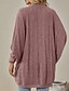 preiswerte Offene Frontstrickjacke-Damen Strickjacke Lässig Einfarbig Gerippt Kapuze Gestrickt Langarm Normale Oberteile Stricken Outdoor Ferien Ausgehen Schwarz Rosa Herbst