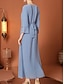 billige Semi-formell / Cocktail-A-linje Gulvlengde Kjole til brudens mor Langermet V-hals Elegant Chiffon med Belte / bånd Krystalldetaljer